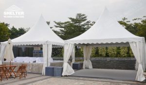 Gazebo buffet Tent - pagoda canopy - flat top high peak tents - square marquees - canopy for hotel wedding - pavilion for pool side party - Shelter aluminum structures for sale (1)