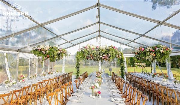 Clear Top - SHELTER High Peak Marquee - Top Tent - Wedding Gazebo - Party Canopies - Transparent Wedding Hall -003
