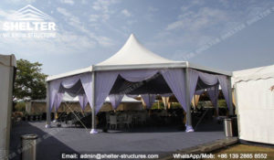 pyramid tent marquee - hexagon tent - octagon tent from chinese manufacturer - shelter multi-side tent India event tent (1)