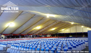 large white tent for groundbreaking celebration - corporate grand opening ceremony - Malaysia's East coast railway link (ECRL) construction tents for sale (1)