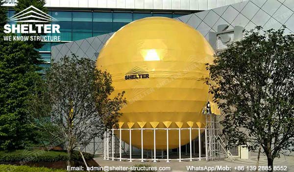 dome cinema - 10m-Projection-Sphere-with-Golden-PVC-Cover---Projection-Dome---Innovative-Structure- 720°-Full-Sphere-Projection-Dome-Theater-in-Dia.10m-for-Project-Display 2